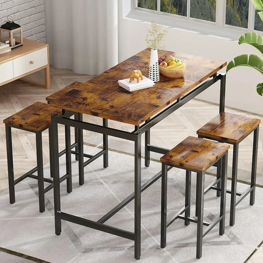 Dining table, 4-person rectangular dining table set