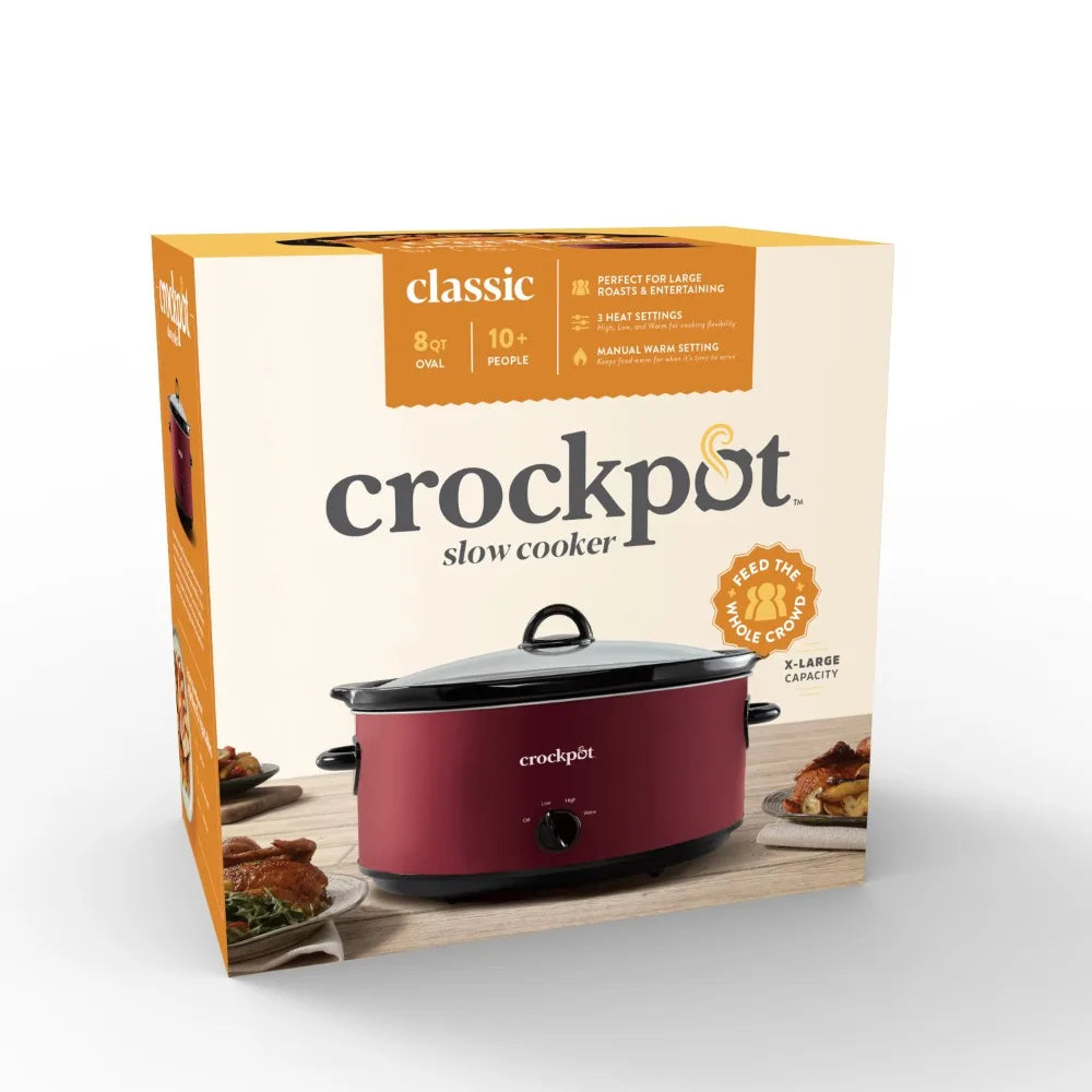 Crockpot 8-Quart Manual Slow Cooker,