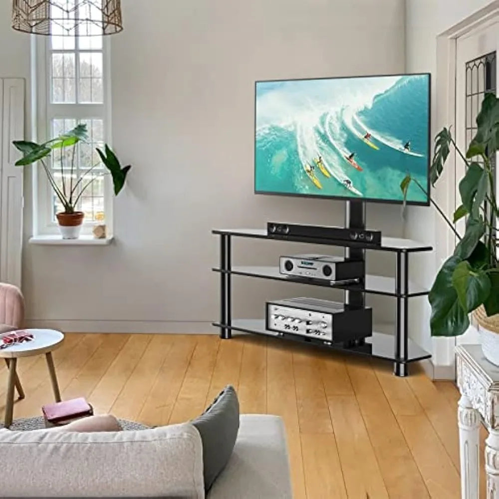 Swivel Glass TV Stand with Mount