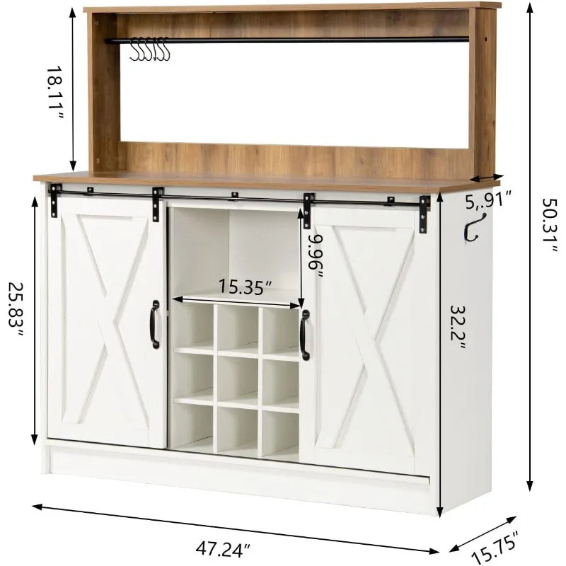 Farmhouse Coffee Wine Bar Cabinet