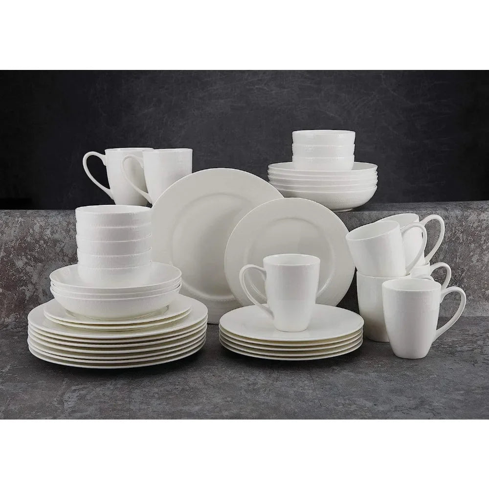 Chip Resistant 40-Piece Dinnerware Set,