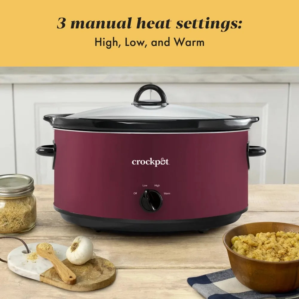 Crockpot 8-Quart Manual Slow Cooker,