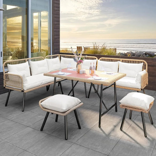 Rattan Outdoor Furniture Set with Soft Cushions
