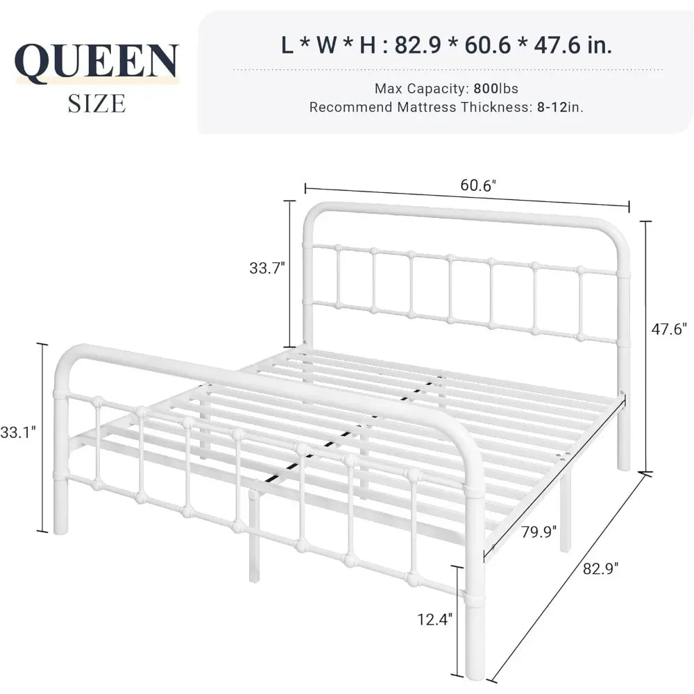 Metal Platform Bed Frame Queen Size