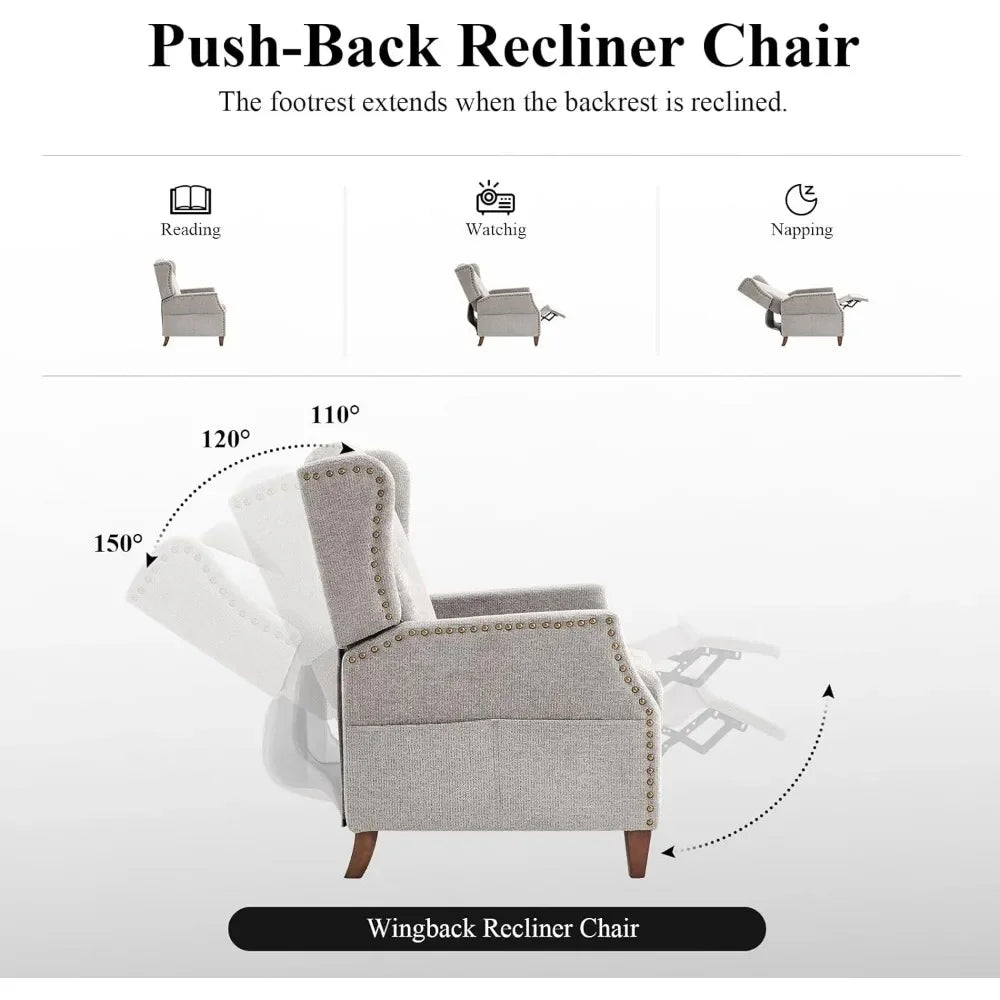 Living Room Chair Armchair   Push Back Recliner Chair