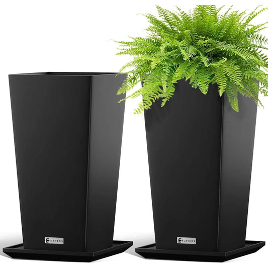 Elevens Tall Planters 29 Inch Tapered Square Planters