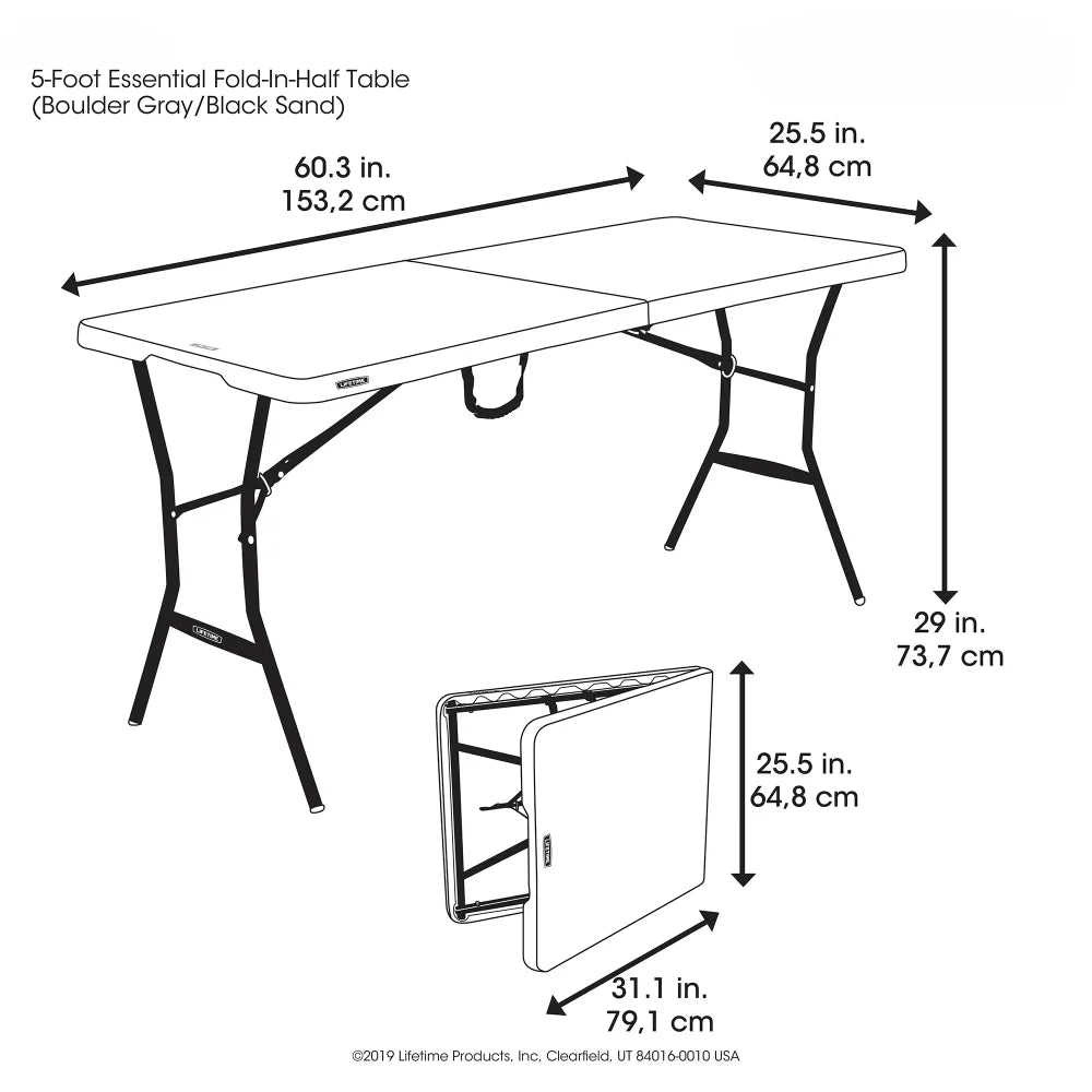 5-Foot Fold-in-Half  Table