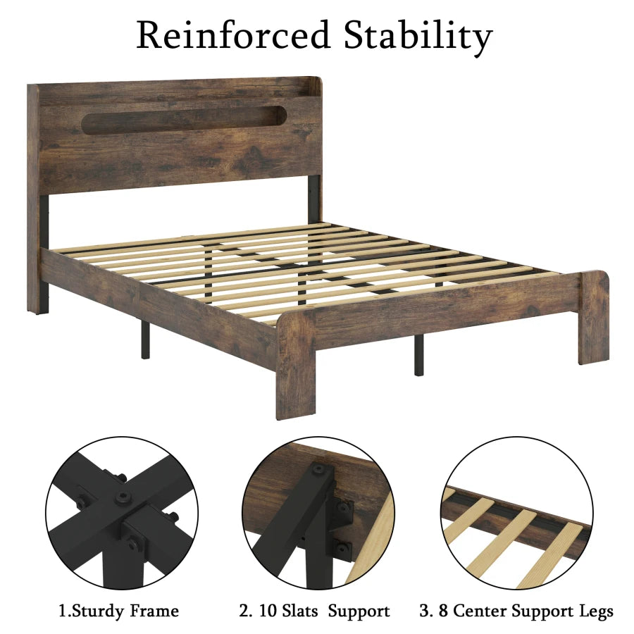 King/queen/ full Size Wood Bed Frame