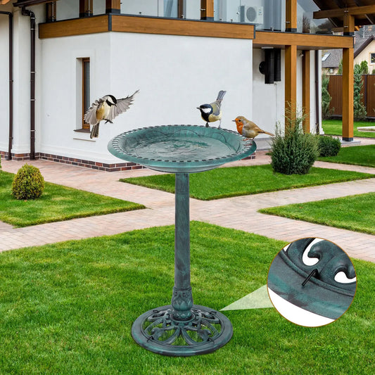 28-inch High Lamp Holder Bird Bath Decorated with Vintage Art Bird Bath Outdoor Garden Patio Garden Supplies