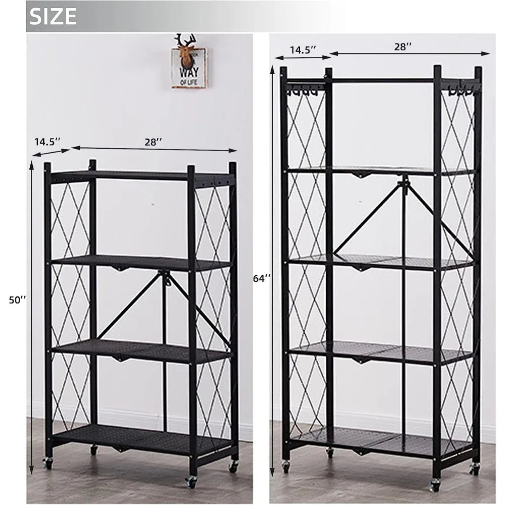 Storage Shelves, 5-Shelf Foldable Metal Garage Shelving