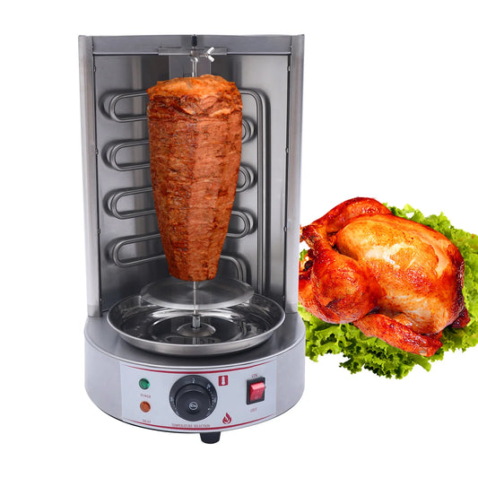 Electric Vertical Broiler Shawarma Tools Spinning Doner Kebab Gyro Grill Machine Stainless Rotating Rotisserie Oven 110V