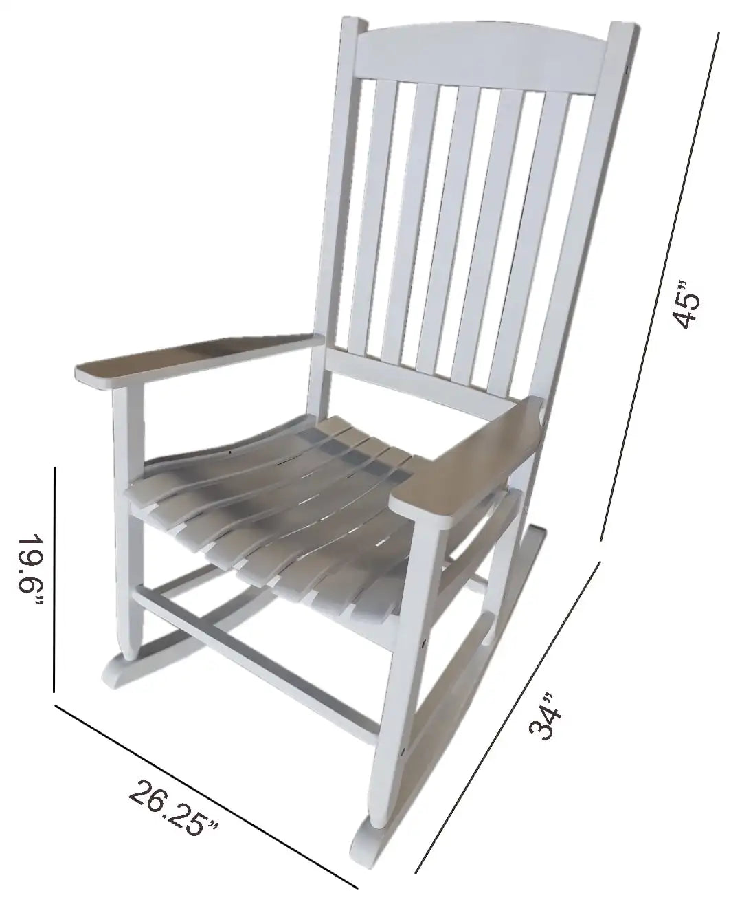 Porch Rocking Chair, White Color, Weather Resistant Finish