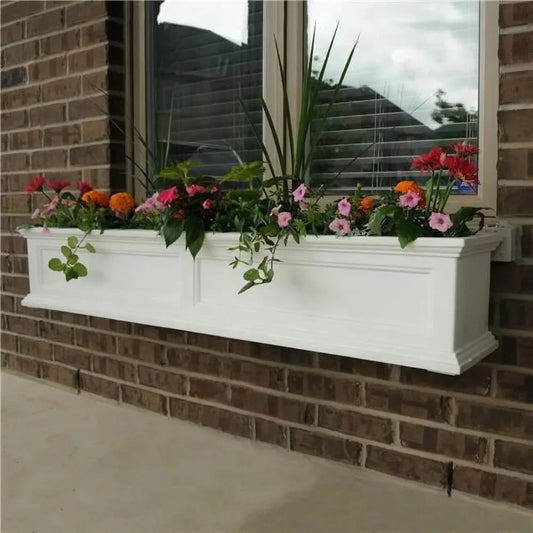 Pot for Plants 60“ X 11” X 10.8“ Rectangle White Self-Watering Polyethylene Window Box Plante The Garden Pots & Planters