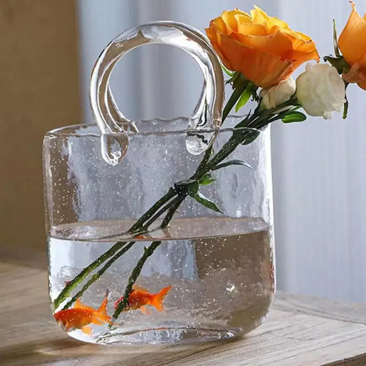 Transparent Handbag Bag Glass Vase