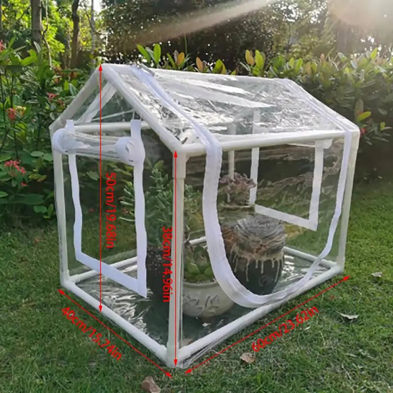 Garden Greenhouse Mini Flower Insulation Antifreeze Household Rain Cover With Size Of 23.6*15.7*19.6 In Balcony Garden Rack