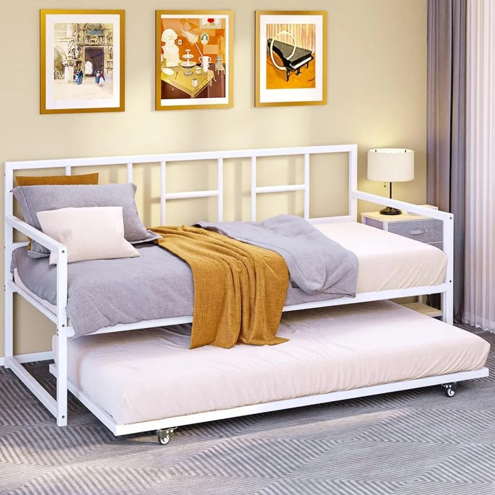 Twin bed with pull-out