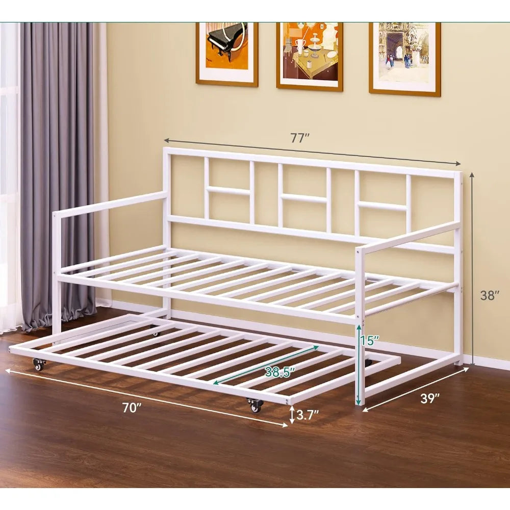 Twin bed with pull-out