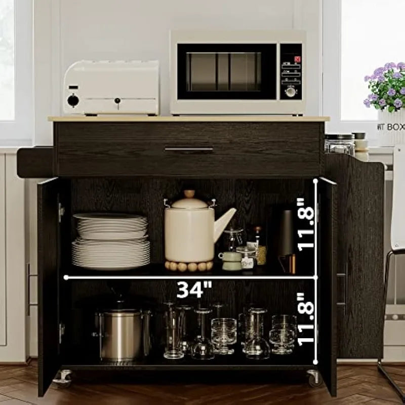 IRONCK Kitchen Island with Storage,