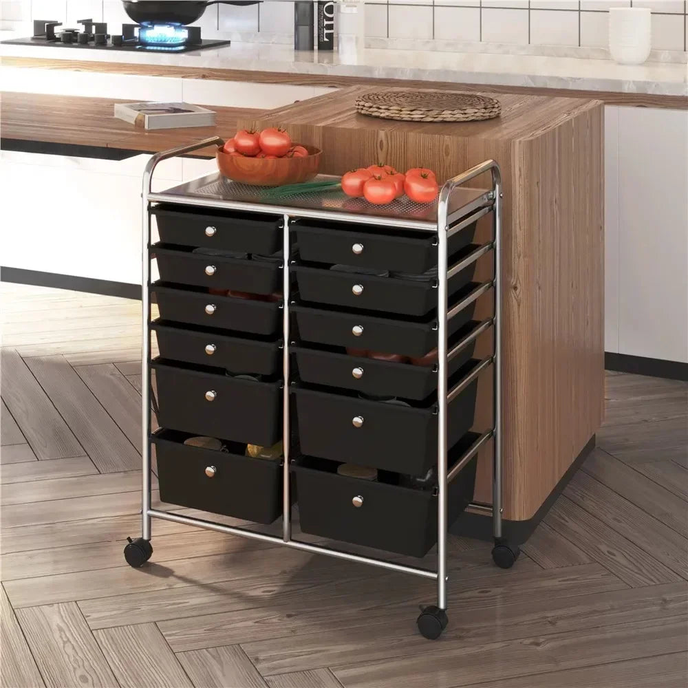 12 Drawer Rolling Storage Cart