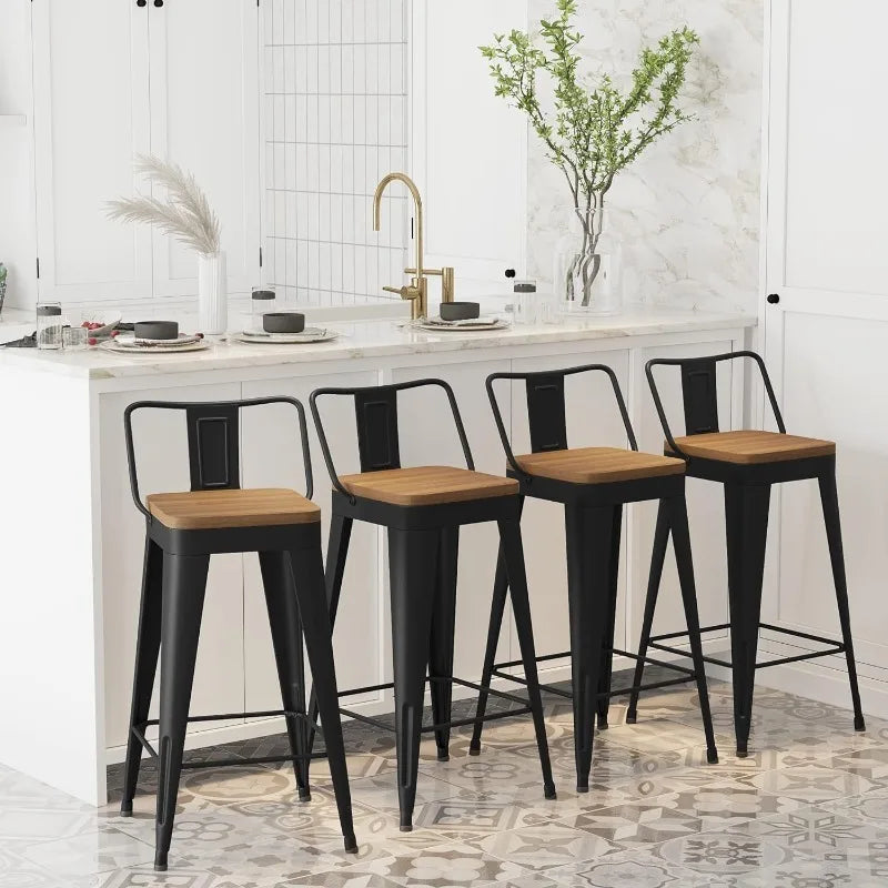 Metal Bar Stools Set of 4